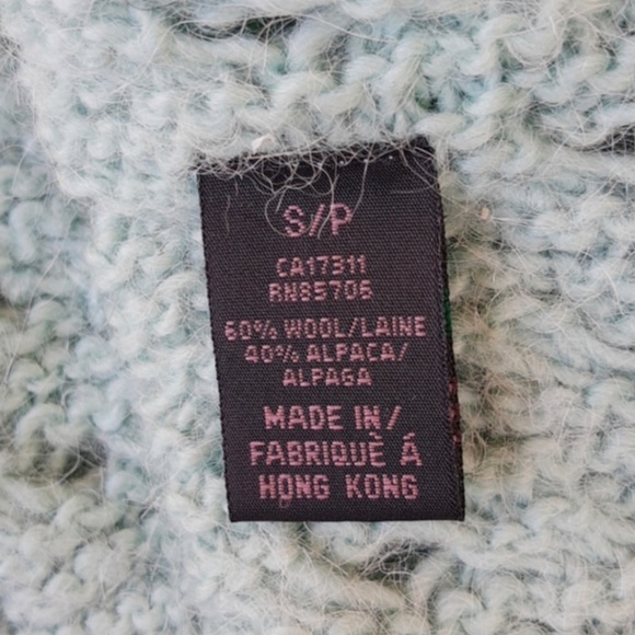 Mint Green Wool /Alpaca Sweater by Buffalo David Bitton - Picture 6 of 6